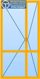 Алюминиевая дверь со стеклом в Краснодаре вариант - 3