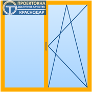 Двухстворчатое ламинированное окно в Краснодаре из профиля ПВХ недорого 